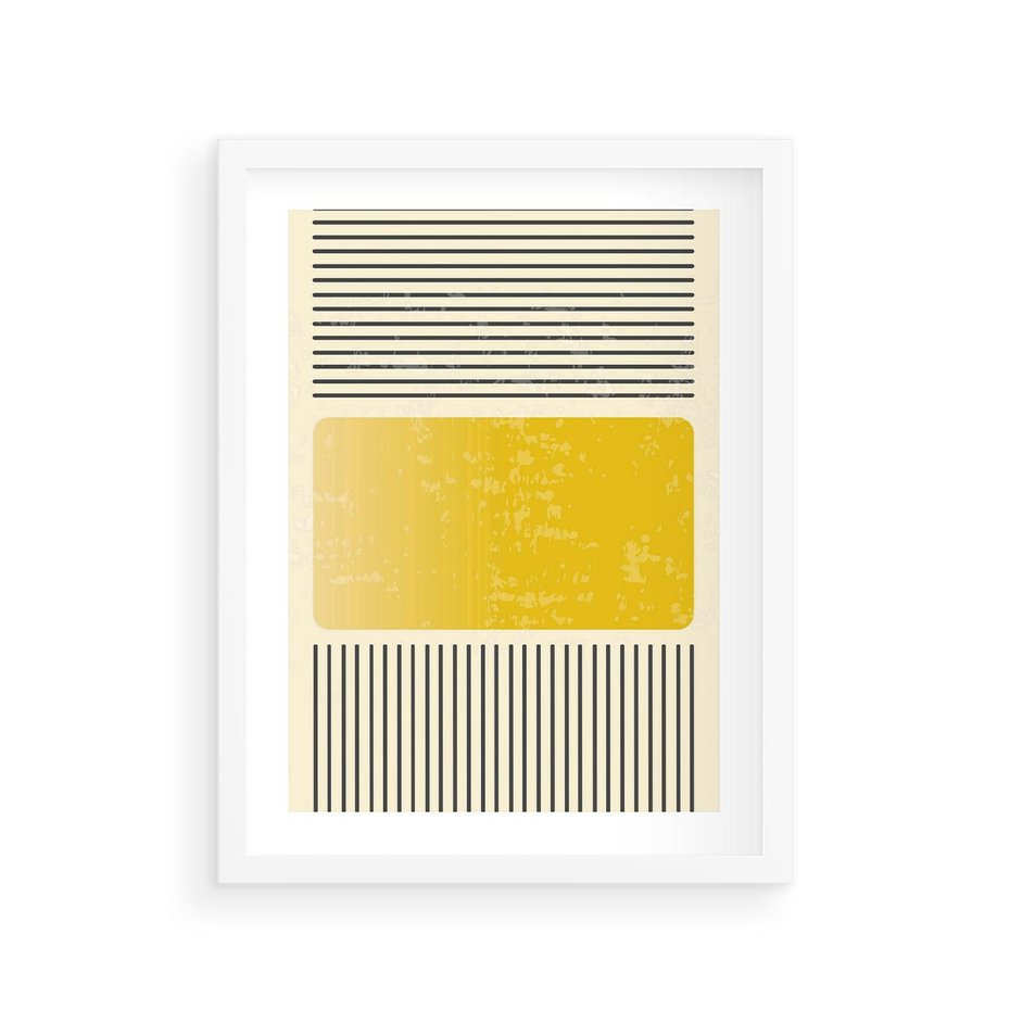 Plakat w ramie 30x40 - Geometryczna Harmonia - geometria, nowoczesny plakat - rama biała