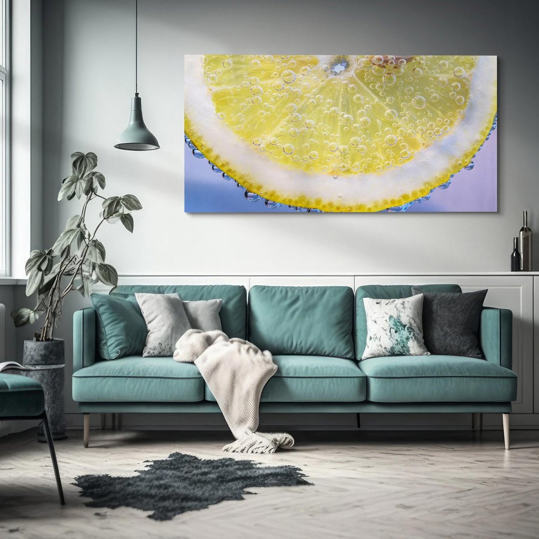 Obraz na płótnie 120x60 - Cytryna - Żółte Orzeźwienie - cytryna, owoce