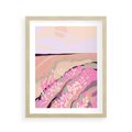 Plakat w ramie 40x50 - Harmonijny Świt - pastelowy krajobraz, nowoczesny plakat - rama drewno