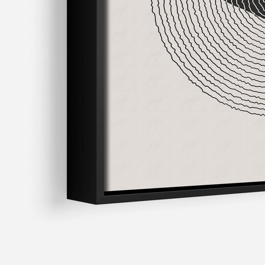 Obraz w ramie 70x100 - Boho Przenikanie Uroku - abstrakcyjna kompozycja, okręgi - rama czarna