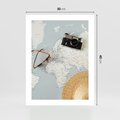 Plakat bez ramy 30x40 - Świat w Kadrze - mapa, aparat