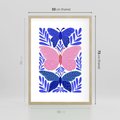 Plakat w ramie 50x70 - Delikatna Symfonia Natury - motyle, rośliny - rama drewno