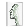 Obraz w ramie 70x100 - Zielony Profil - abstrakcja, zielony portret z profilu - rama biała