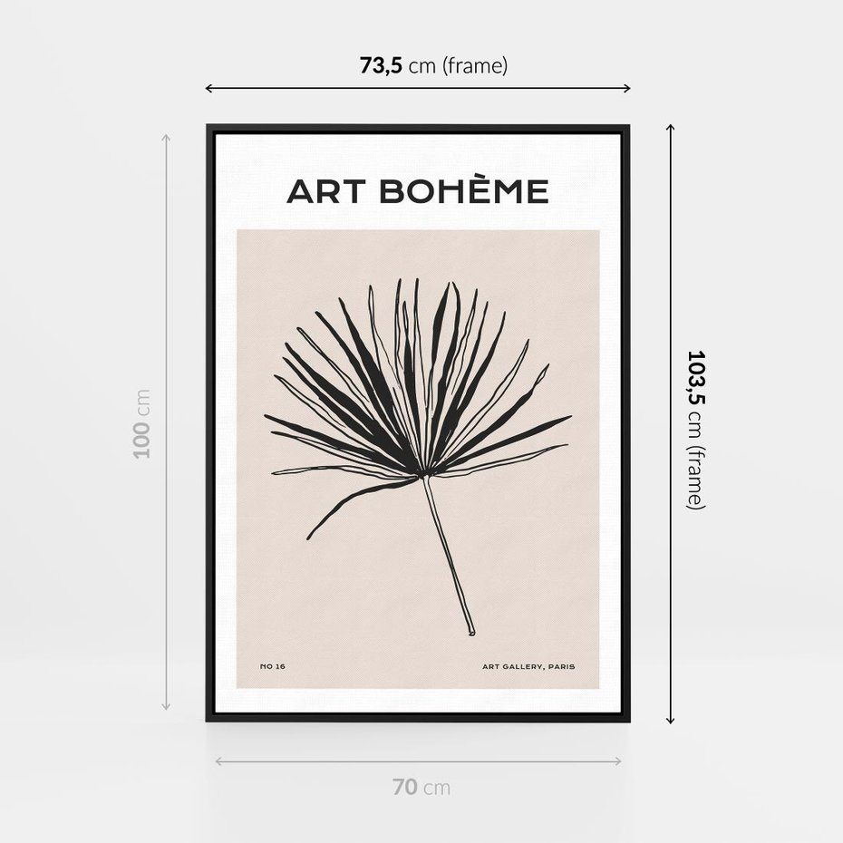 Obraz w ramie 70x100 - Rozkwitające Boho Kształty - boho sztuka, plakat - rama czarna