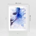 Plakat w ramie 30x40 - Graficzna magia kobiecej twarzy - grafika, kobieta - rama biała