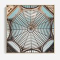 Obraz w ramie 50x50 - Magia Sklepienia - sklepienie, szklany dach - rama drewno
