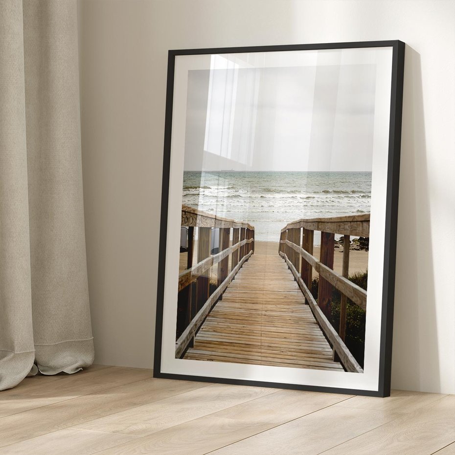 Plakat bez ramy 21x30 - Morze i drewniany pomost - morze, pomost