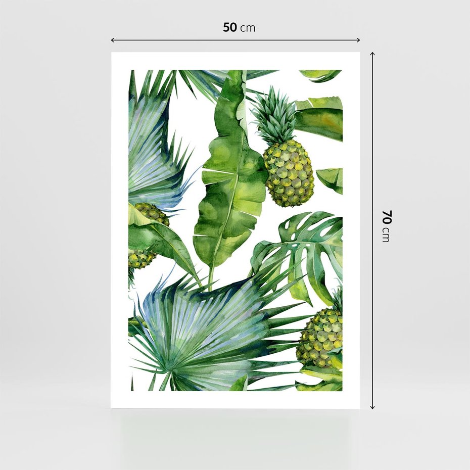 Plakat bez ramy 50x70 - Oaza Natury - liście, tropikalne