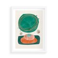 Plakat w ramie 50x70 - Rozmyte Granice - abstrakcyjne plamy, zielony - rama biała