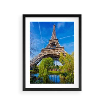 Plakat w ramie 40x50 - Wieża Eiffla w Paryżu - Eiffla, Paryż - rama czarna