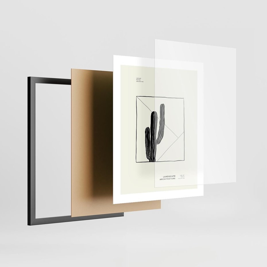 Plakat w ramie 40x50 - Zaklęta roślinna ekspresja - nowoczesna sztuka, minimalistyczny styl - rama czarna