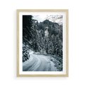 Plakat w ramie 50x70 - Zimowa Przygoda - zima w górach, droga - rama drewno