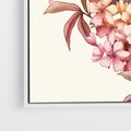 Obraz w ramie 70x100 - Kwiatowe Zanurzenie - japońska sztuka, ptak - rama biała