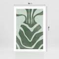 Plakat bez ramy 50x70 - Zieleń Odpoczynku - zielony plakat, nieregularne splątane linie