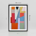 Plakat w ramie 50x70 - Migotliwe Nastroje Kształtów - różne geometryczne formy, olejny obraz - rama czarna