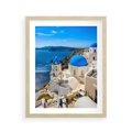 Plakat w ramie 40x50 - Urokliwy widok na Santorini - Santorini, widok - rama drewno