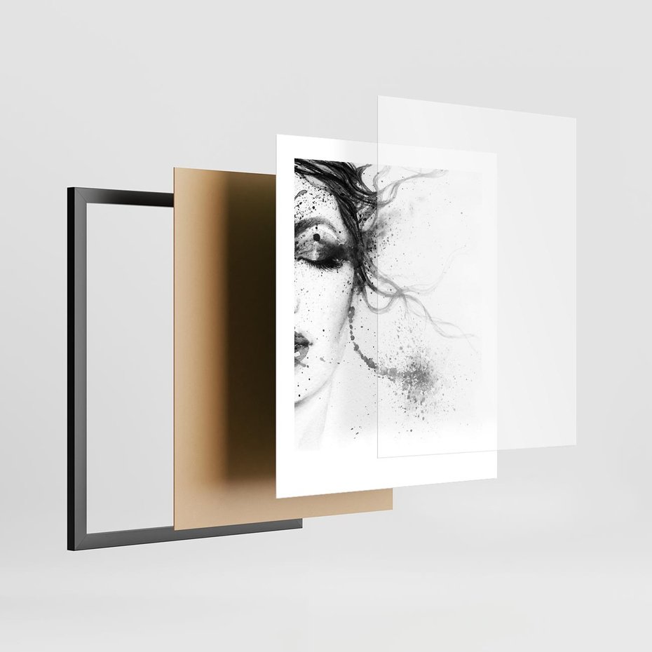 Plakat w ramie 40x50 - Eksplozja Kolorów - akwarela, abstrakcja - rama czarna