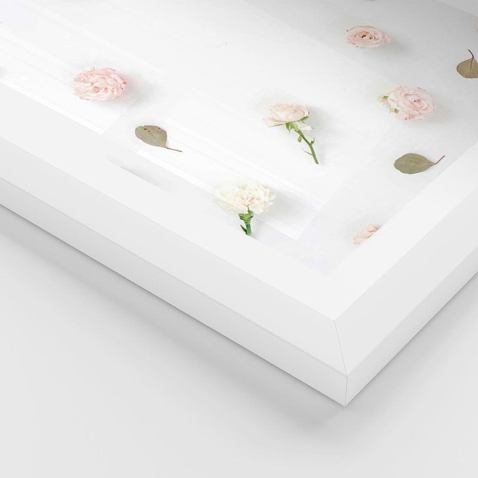 Plakat w ramie 30x40 - Romantyczna Kompozycja z Różami - kompozycja kwiatowa, róże - rama biała