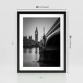 Plakat w ramie 40x50 - Majestatyczny Big Ben w Londynie - Londyn, most - rama czarna