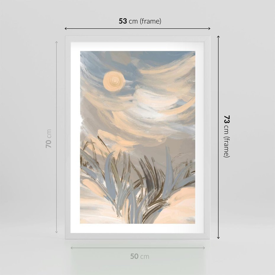 Plakat w ramie 50x70 - Światłości Taniec - akwarela, obraz - rama biała