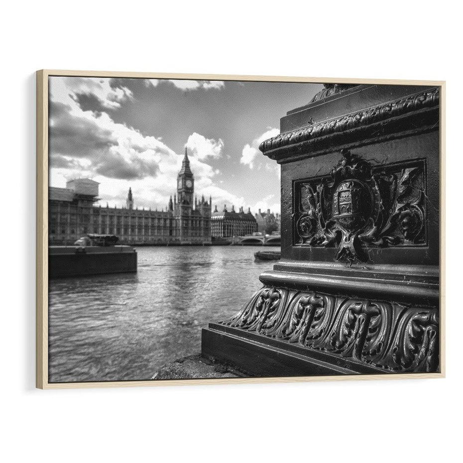 Obraz w ramie 100x70 - Pejzaż kruchości i siły - Londyn, Tamiza - rama drewno