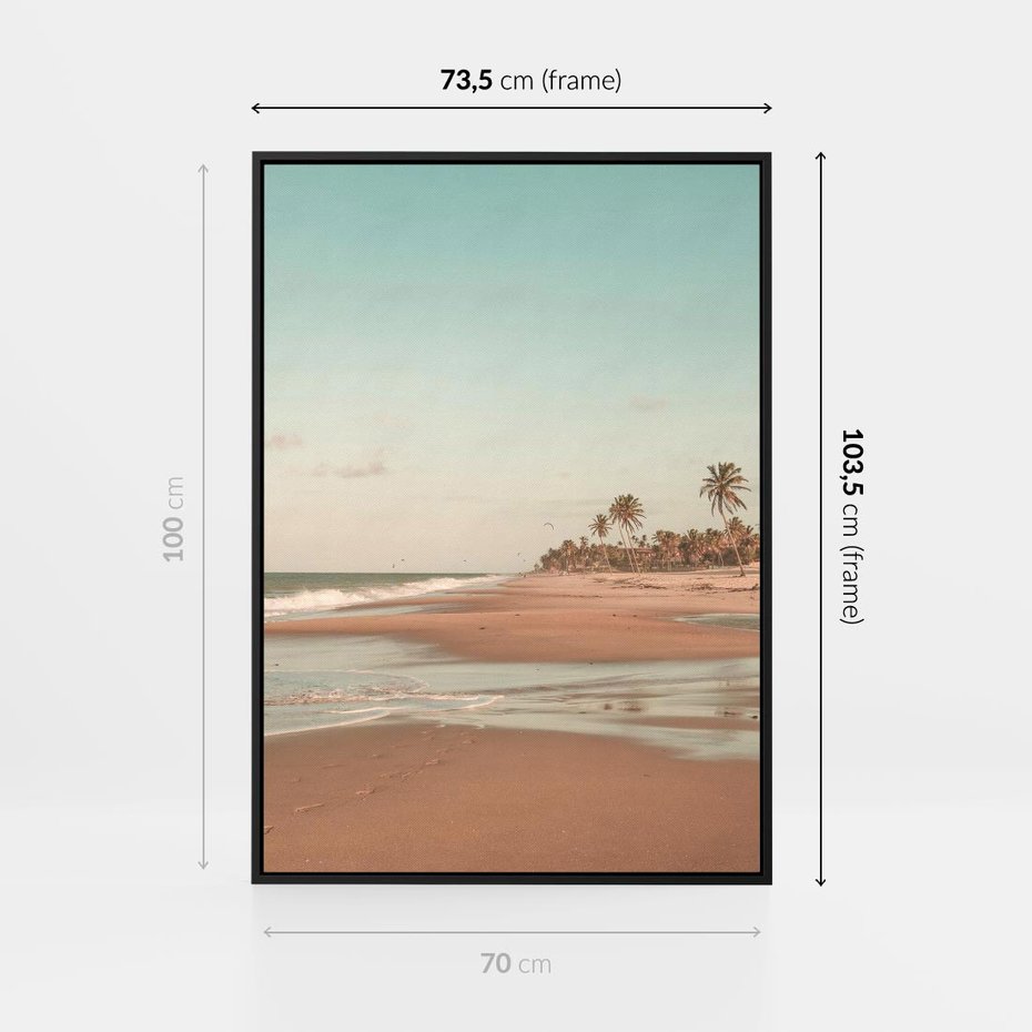 Obraz w ramie 70x100 - Ukojenie na Plaży - fotografia, rajska plaża - rama czarna