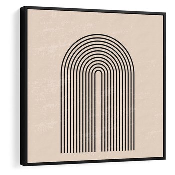 Obraz w ramie 50x50 - Migocące Echa - abstrakcyjne linie, geometria - rama czarna