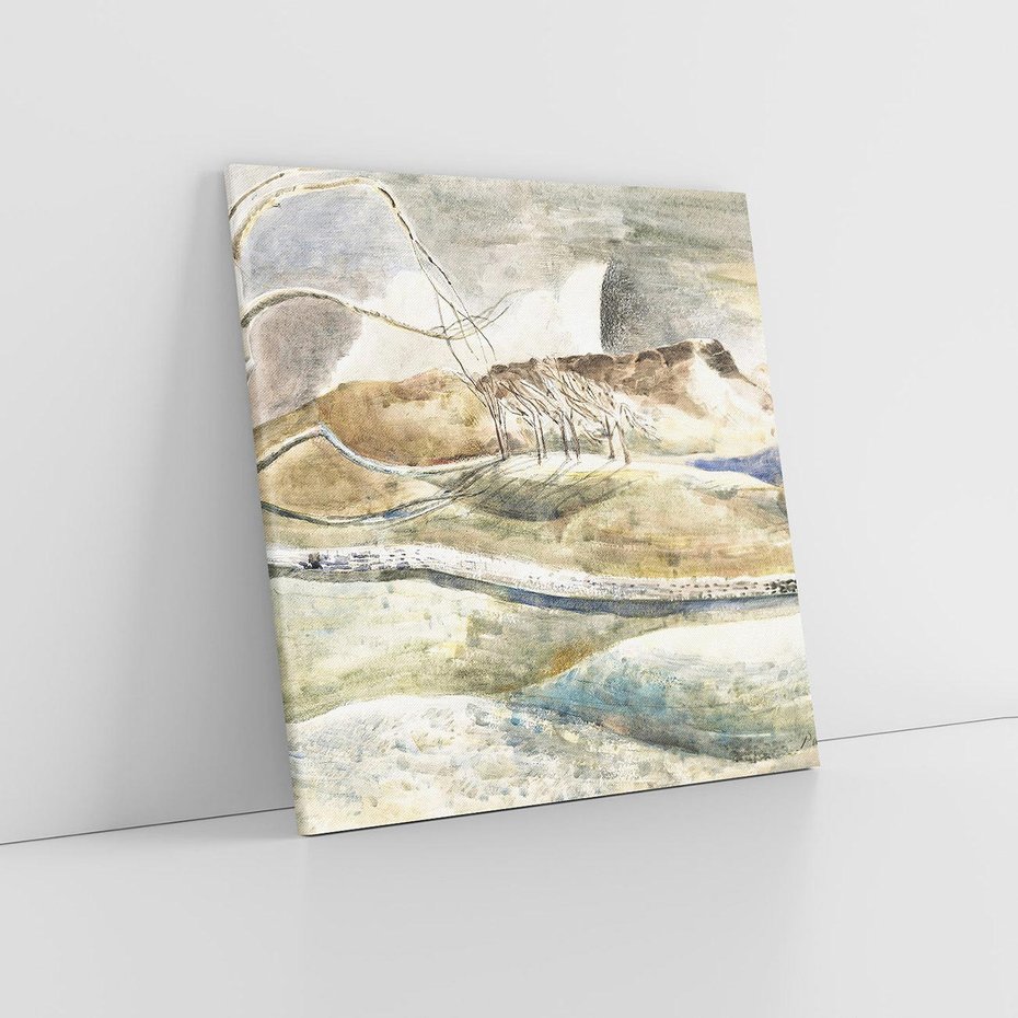 Obraz na płótnie 50x50 - Moonrise over Cleeve Hill (1945), Paul Nash - Reprodukcja - reprodukcja, obraz na płótnie