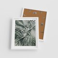 Plakat w ramie 40x50 - Palmy w Zgaszonej Zieleni - palmy, tropikalne liście - rama biała
