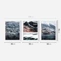 Zestaw obrazy w ramie 50x70 galeria - Norweskie, domki, góry, zima - rama biała