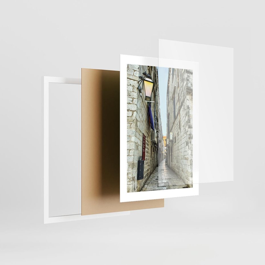 Plakat w ramie 30x40 - Urok Włoskiej Uliczki - włoska, uliczka - rama biała