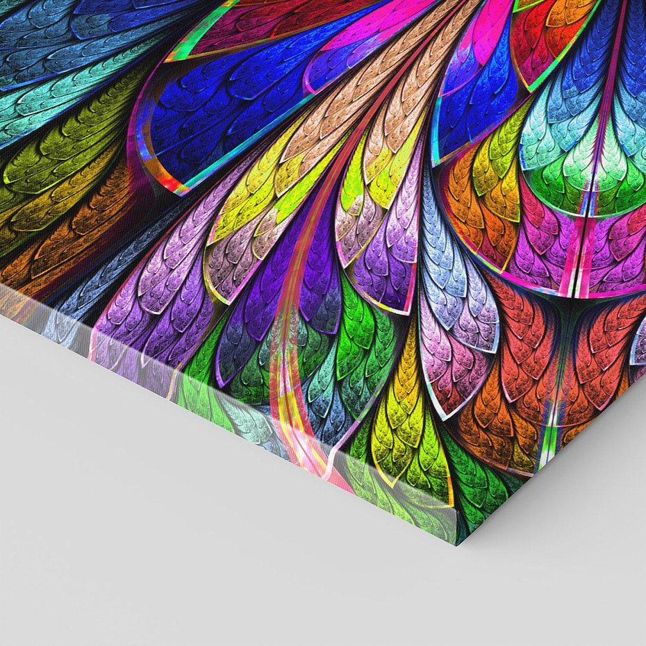 Obraz na płótnie 150x50 - Witrażowa magia na płótnie - witraż, sztuka
