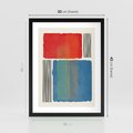 Plakat w ramie 30x40 - Kolorowe Spektrum - kolorowa geometria, prostokąty w intensywnych kształtach i czarne kreski - rama czarna