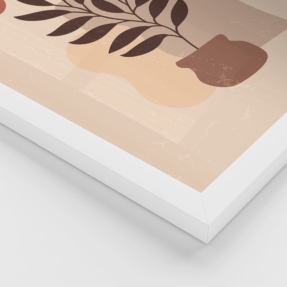 Zestaw obrazy w ramie 40x50 galeria - Boho, rośliny, liście - rama biała