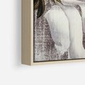 Obraz w ramie 70x100 - Tekstura Kwiatu - białe kwiaty, duży kwiat - rama drewno