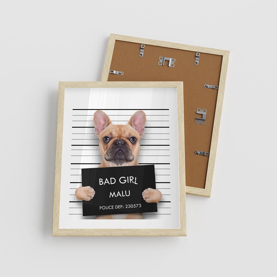 Plakat w ramie 40x50 - przyjaciel na zawsze - pies, piesek - rama drewno