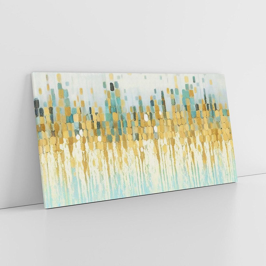 Obraz na płótnie 100x50 - Turkusowa Harmonia - abstrakcja, geometryczne plamki