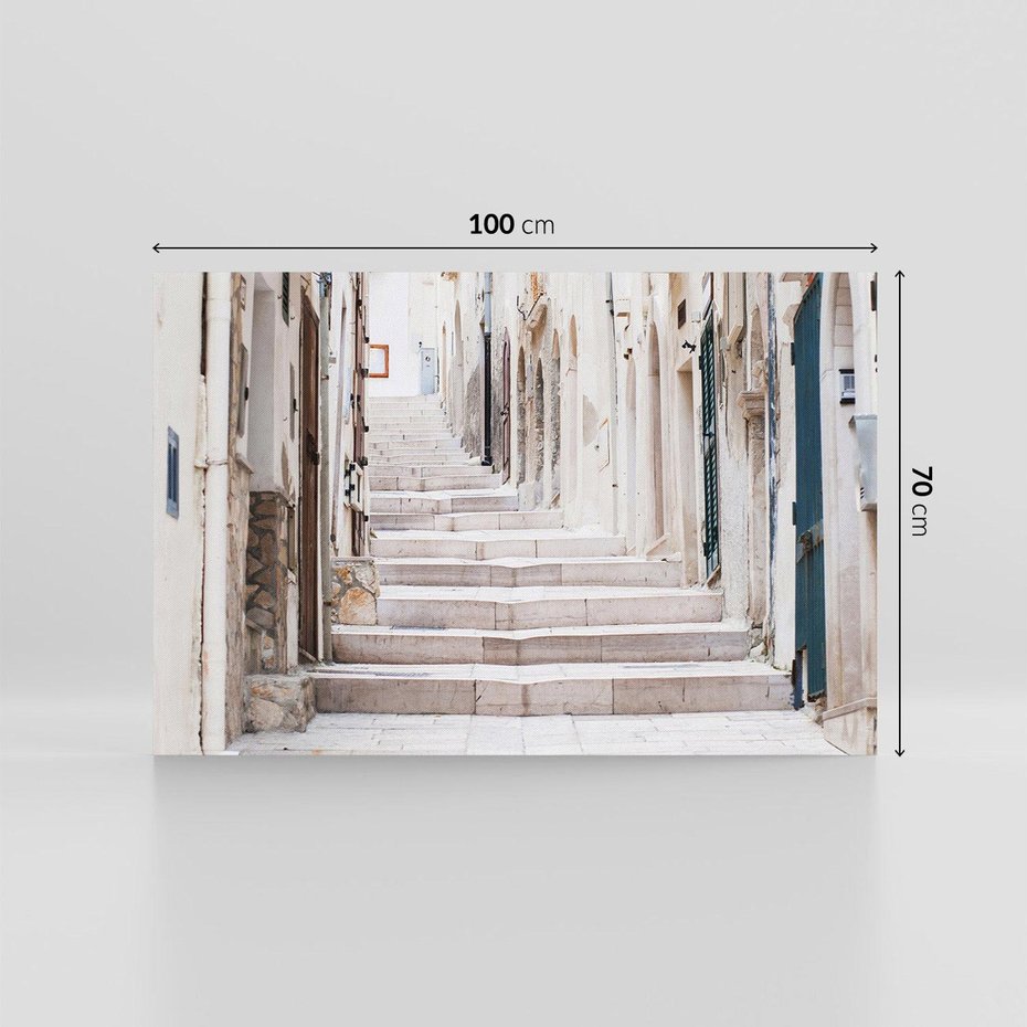 Obraz na płótnie 100x70 - Urokliwa uliczka w perspektywie - uliczka, perspektywa