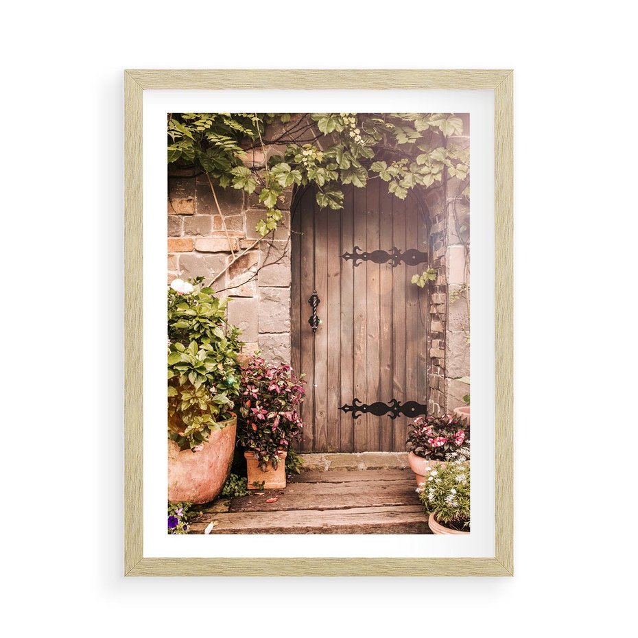 Plakat w ramie 50x70 - Wyjątkowy Klimat - drzwi, stare - rama drewno