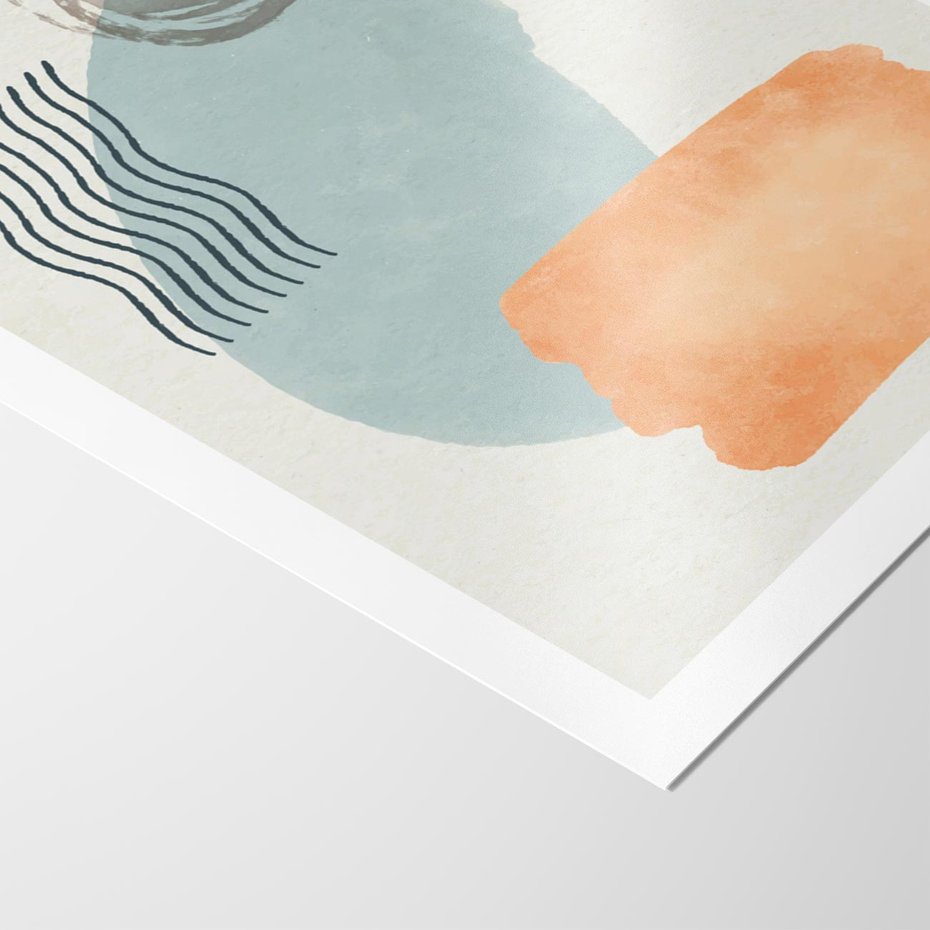 Plakat bez ramy 21x30 - Kształtujące Plamy - geometryczne elementy, stonowane ziemiste kolory