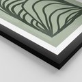 Plakat w ramie 40x50 - Zielonkawy Uścisk Natury - abstrakcyjny zielony motyw, skandynawski design - rama czarna