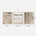 Zestaw obrazy w ramie 50x70 galeria - Plaża, boho, palmy, muszle, morze - rama drewno
