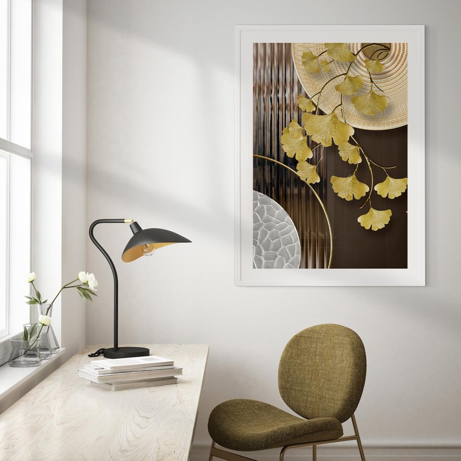 Plakat bez ramy 30x40 - Magia Jesieni - złote, liście