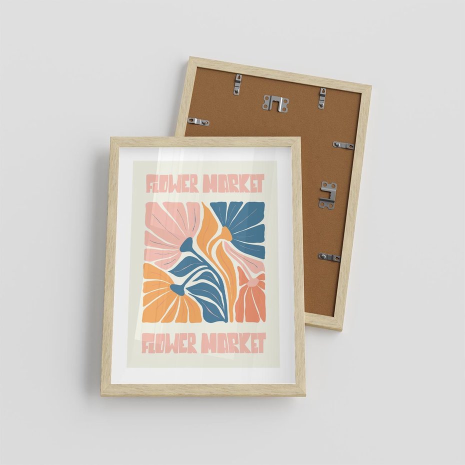 Plakat w ramie 30x40 - Spójny Dysonans - pastelowe kolory, typografia - rama drewno