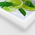 Plakat w ramie 30x40 - Ożywczy duet limonek i cytryn - limonki, cytryny - rama biała