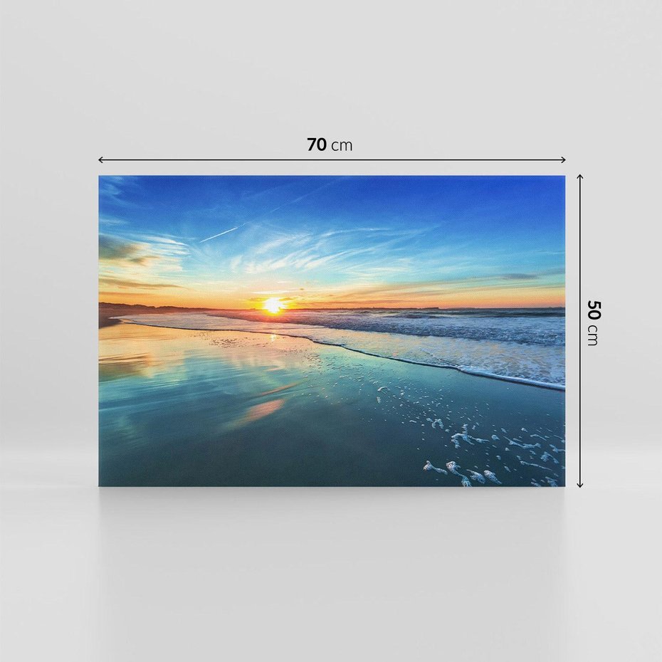 Obraz na płótnie 70x50 - spotkanie przy horyzoncie - morze, plaża