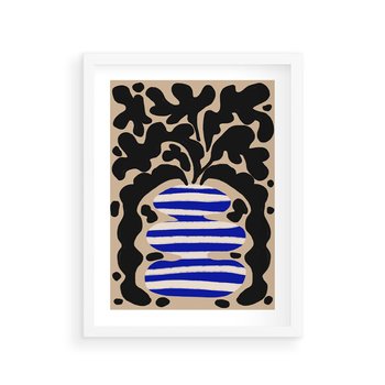 Plakat w ramie 50x70 - Boho Wizje - abstrakcyjny plakat, ciekawe formy - rama biała