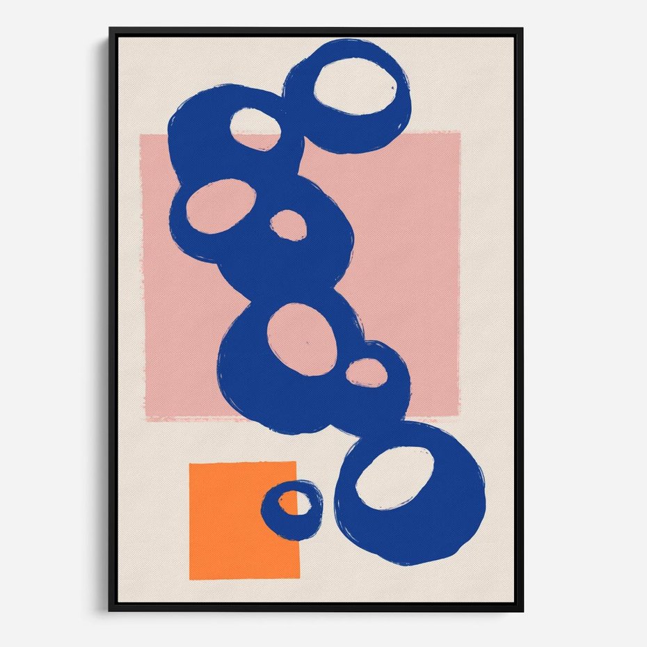 Obraz w ramie 50x70 - Migocące Plamiste Echa - abstrakcja, nowoczesny plakat - rama czarna