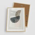 Plakat w ramie 50x70 - Geometria w Beżowych Odcieniach - abstrakcja, geometria - rama drewno
