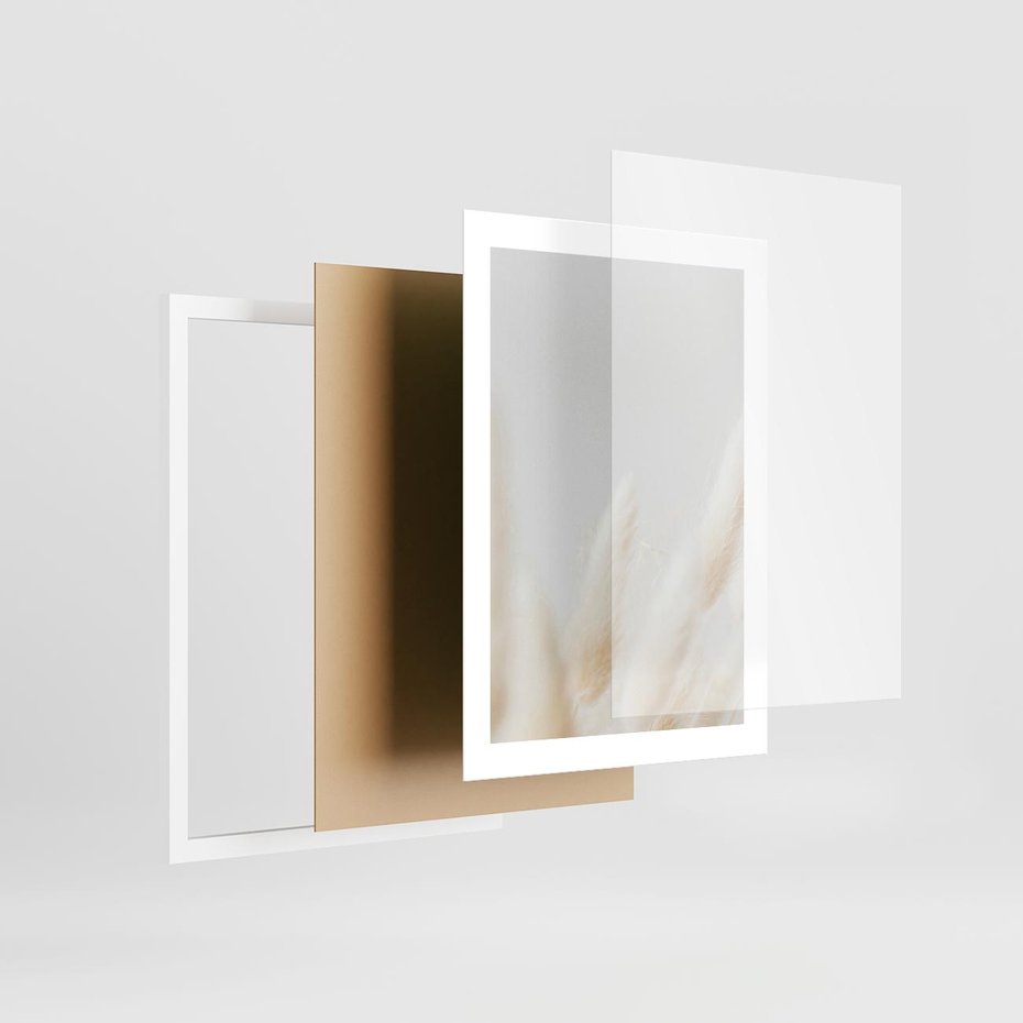 Plakat w ramie 30x40 - Biały Spokój - białe trawy, suche trawy pampas - rama biała